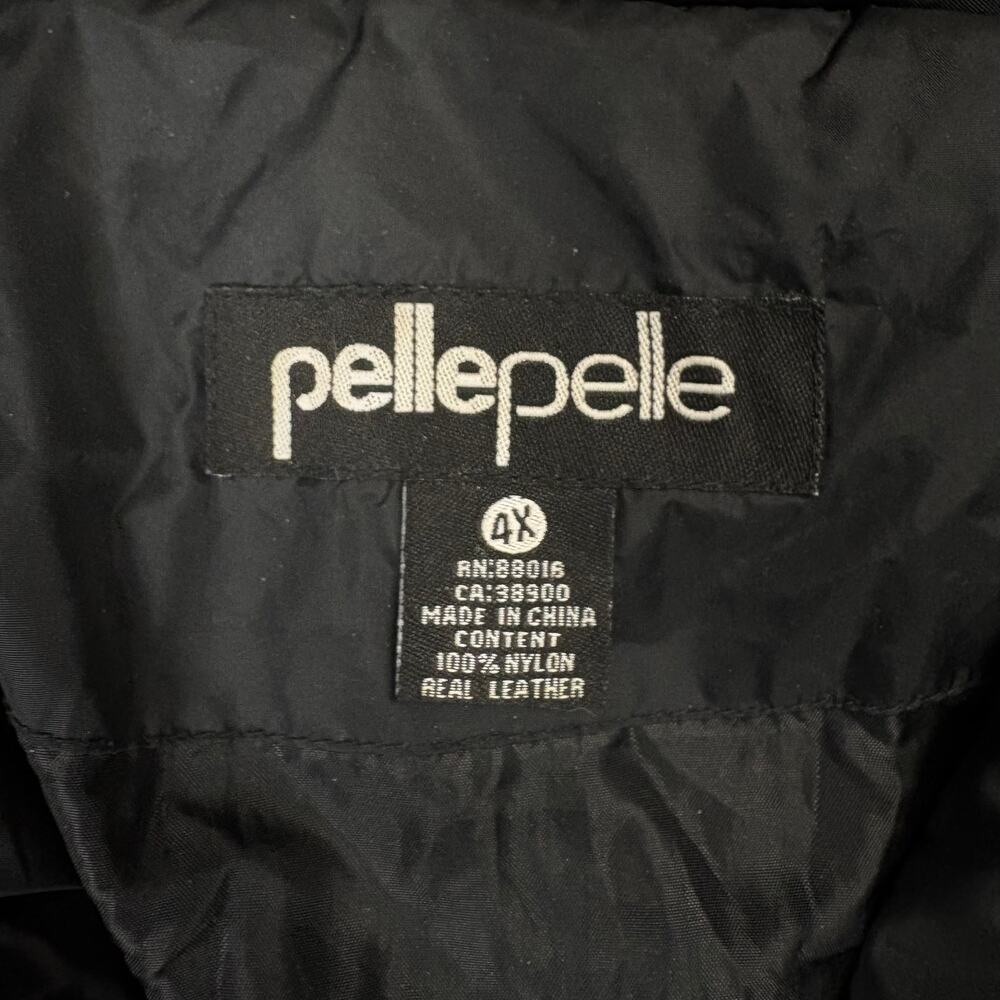 Vintage Y2k Pelle Pelle Marc Buchanan Black Puffer Jacket w/ Leather Sleeves - Picture 4 of 9